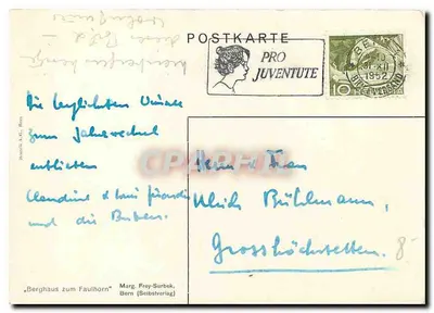 Berghaus zum Faulhorn — widok na górę — wydawca Marg. Frey-Surbek, Bern — Rewers