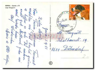 Lago Maggiore — widok panoramiczny — Edizione Karl Engelsberger, n° 7808 — Rewers