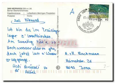 Meiringen — widok panoramiczny i miasteczko — Rewers