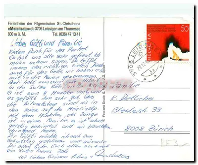 Ferienheim misji pielgrzymów St. Chrischona — Meielisalp, Szwajcaria — wydawca G. Maier AG — Rewers