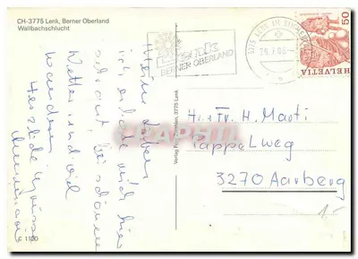 Spadzista Wallbachschlucht — Lenk, Berner Oberland — Verlag Foto Zwillien 3775 Lenk — Rewers