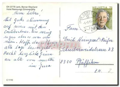 Lenk Auf alle Fälle Simmenfälle — Hotel Restaurant Simmenfälle, Berner Oberland — Verso