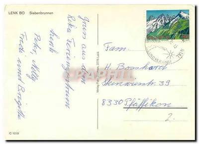 Wodospad Siebenbrunnen — Lenk am Rhein — Wydawnictwo Fab. Zöllchen — Rewers