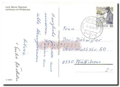 Lenk, Berner Oberland — Lenkersee mit Wildtrubel — Verlag Färo Zunzhen — Rewers