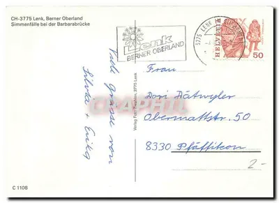 Wodospad Simmen — Berner Oberland — Verlag Foto Zwahlen — Rewers