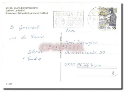 Kurhotel Lenkerhof — Lenk, Suíça — Verlag Foto-Zeichnungen — Verso