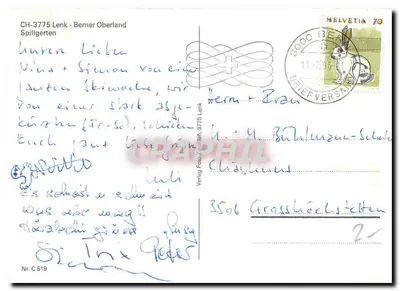 Lenk no Berner Oberland — vista invernal — Verlag Felix Zellweger, n° C 519 — Verso