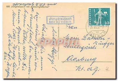 Jungfraujoch com o glaciar Aletsch — editor 606 — Verso