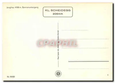 Jungfrau — zachód słońca — KL. Scheidegg AG, Nr. 19190 — Rewers