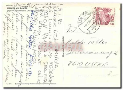 Disentis — widok zimowy — Photohaus Geger, 7018 Filis-Waldhaus — Rewers
