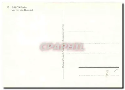 Davos-Pischa — a magnífica área de esqui — Photo e Verlag P. Fasig, n°20 — Verso