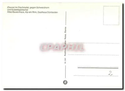 Davos Dischma — krajobraz alpejski i budynki — Farbfoto Stefan Reles, Davos, nr 841 — Rewers