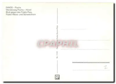 Pischa — Davos — widok z Flüela-Pass i szczytów Flüela-Weisshorn i Flüela-Schwarzhorn — Farbphoto Futter, Davos — Rewers