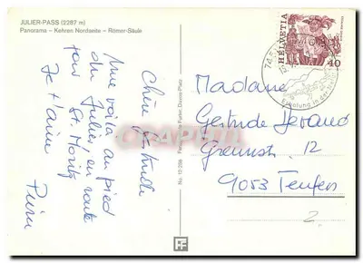 Julier-Pass — panorama — wydawca Faro, nr 12-256 — Rewers