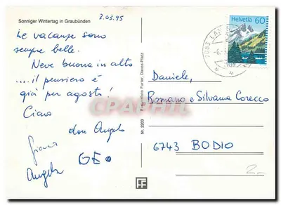 Dia invernal soleado em Graubünden — F. Furlan Foto, Davos-Platz, Nr. 2203 — Verso