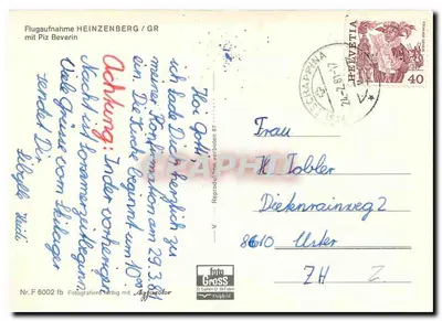 Heinzenberg — widok z lotu z Piz Beverin — wydawca foto Cross — Rewers