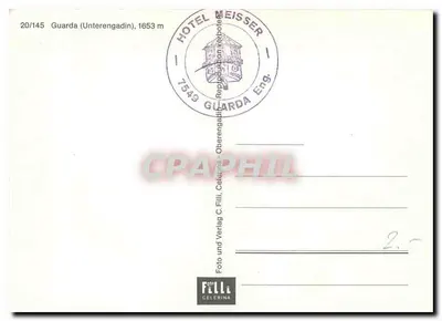 Guarda (Unterengadin) — widok ulicy z górami na tle — Foto und Verlag C. Felli, Celerina — Rewers