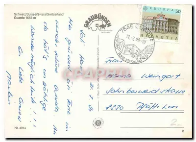 Guarda — aldeia alpina — Gruss aus Guarda — Verso