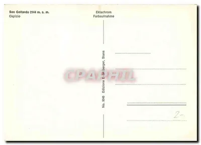 San Gottardo — Ospizio — Wydawnictwo Ed. Berger, Stans n° 5040 — Rewers
