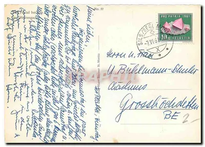 Dolina Sils — widok strumienia i przełęczu — wydawca Sils/Segl, n° 57 — Rewers
