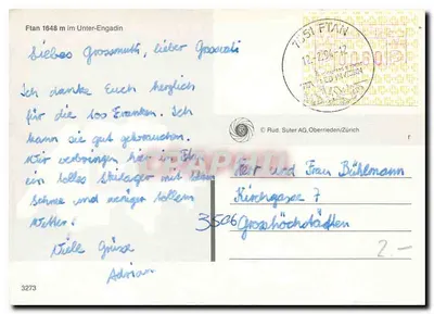 Ftan 1648 m — zimowa widok panoramiczna — Rud. Suter AG, Oberrieden/Zurich — Rewers