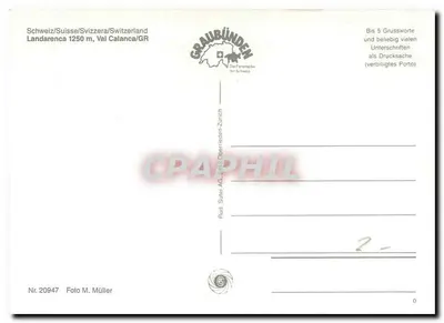 Landarenca, Val Calanca — widok z powietrza — Rud. Suter AG, Zürich, nr 20947 — Rewers