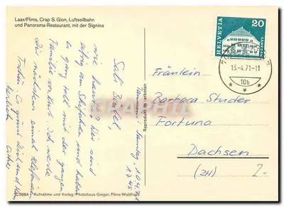 Crap S. Gion — teleferyt i panorama — Photohaus Geiger, Flims-Waldhaus — Rewers