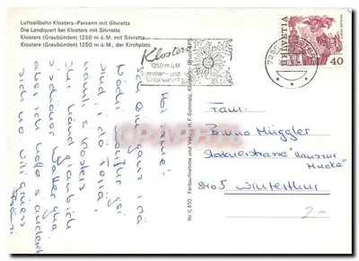 Klosterero — panoramiczny widok zimowy — wydawca H. F. Schmelz, Nr. C 510 — Rewers