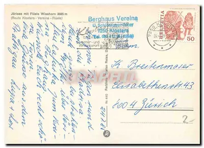 Jörisee z Flüela Wisshorn 3085 m — Trasa Klosters-Vereina — wydawca Berghaus Vereina — Rewers