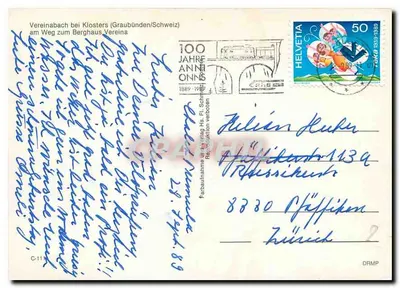 Klosters — cascata — edição Hs. Fl. Schrader — Verso
