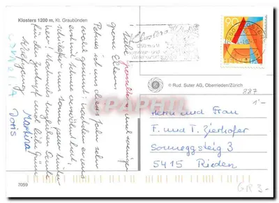 Klosters — zimowy widok — Rud. Suter AG, Oberrieden/Zurich — Rewers