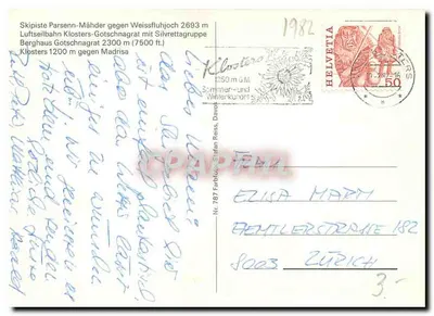 Klosters-Gotschna-Parseinn — panorama stacji narciarskich i teleferyku — Rewers