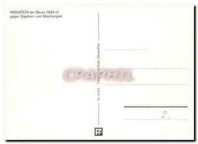 Monstein przy Davos (1624 m) — za Gipshorn i Mäschengrat — Farbephoto Furtner, Davos Platz, nr 6.565 — Rewers