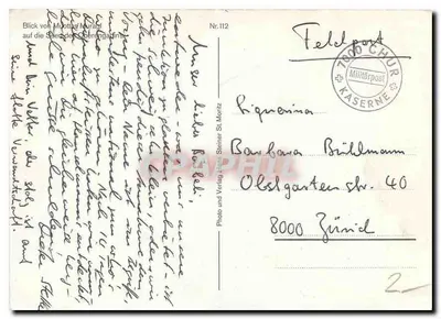 Widok Muottas Muragl — Szwajcaria — Foto i Verlag St. Moritz, n°112 — Rewers