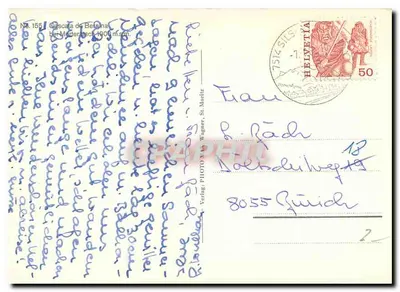 Wodospad Befina — blisko Moderan — wydawca Wagner, St. Moritz, nr 155 — Rewers