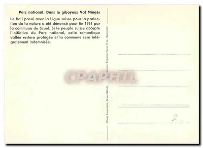 Val Mingèr — Park Narodowy — Engadine Press S.A., Samnaun — Rewers