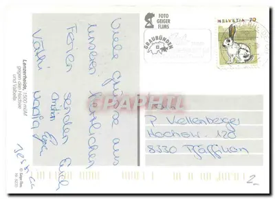 Lenzerheide Valbella — widok z powietrza — Foto Geiger Flims n° 3235 — Rewers