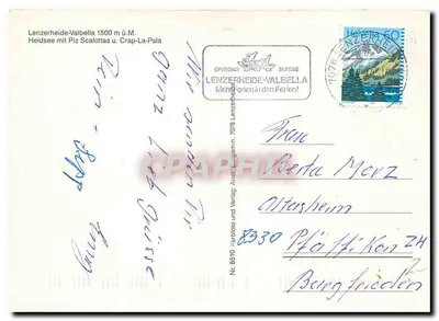 Lenzerheide-Valbella — Heidsee z Piz Scalottas i Crap-La-Pala — Farbfolie und Verlag, nr 8510 — Rewers