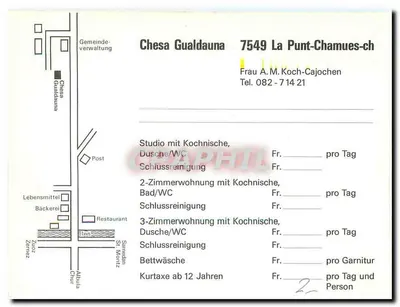 Chesa Gualdauna — La Punt-Chamues-ch — wydawca nie widoczny — Rewers