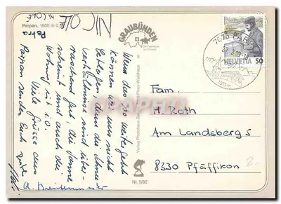 Parpan — stacja narciarska — Verlag Photohaus Geiger, Nr 5/82 — Rewers