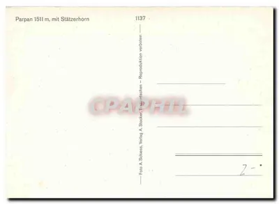 Parpan 1511 m, com o Stätzerhorn — Parpan 1511 m, com o Stätzerhorn — Verlag A. Schliess — Verso