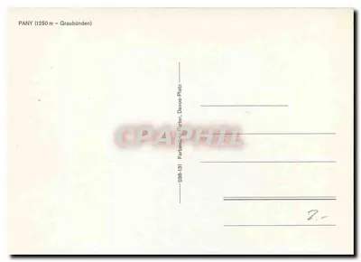 Pany — zasne wioski — Farbenfoto-Futter, Davos-Platz, n° 038-131 — Rewers