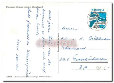 Obersaxen-Miraniga — z Oberalpstock — Photohaus Geiger, 7018 Filma-Waldhaus, n° C5792 — Rewers