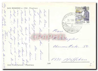 San Romerio m. 1794 — Poschiavo — Wyd. Foto Fancom — Rewers