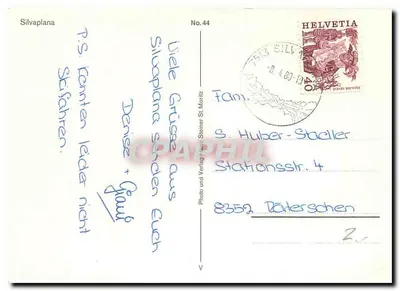 Silvaplana — zasnieżone wioski w Alpach — wydawca nieznany, numer serii 44 — Rewers