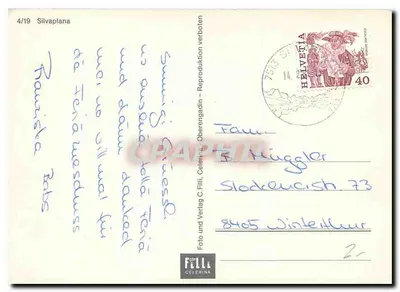 Silvaplana — zimowa wersja jeziora zamarzniętego — Foto und Verlag C. Filli, Celerina — Rewers