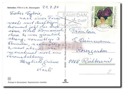 Samedan — widok z powietrza — ChronoLax, nr 65263 — Rewers