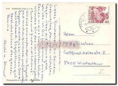 Samedan — widok panoramiczny — Foto i Verlag C. Filis — Rewers
