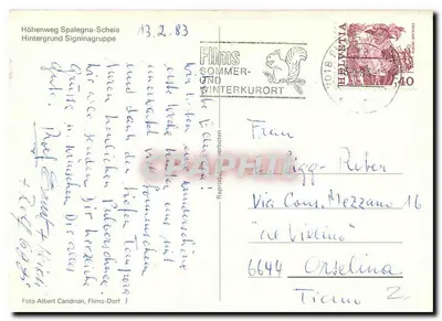 Pejzaż zasypany śniegiem — Flims, Szwajcaria — Foto Albert Candrian — Rewers