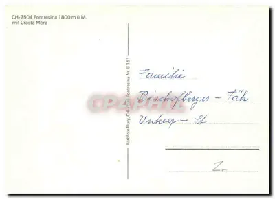 Pontresina — widok z powietrza — Farbfoto Flury, CH-7504, nr B 151 — Rewers